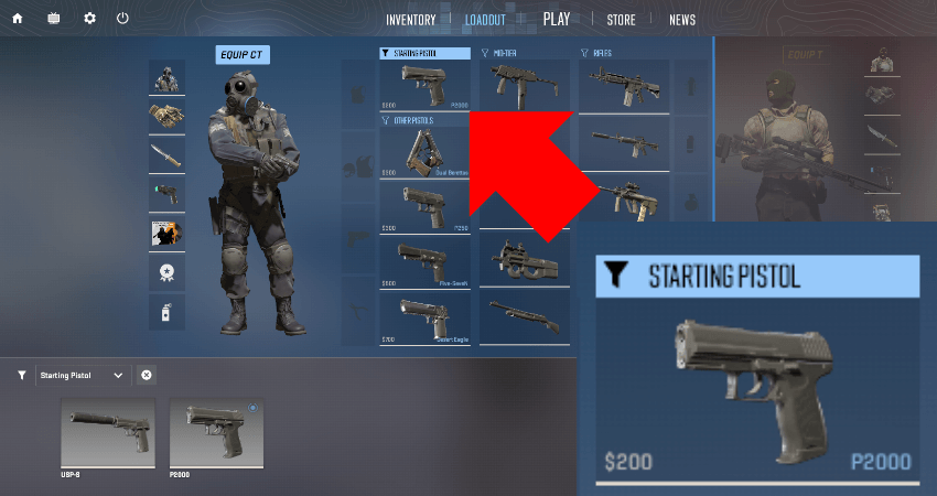 3. Click The STARTING PISTOL Filter