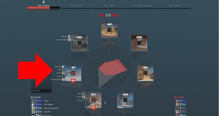 5. Select Maps To Ban