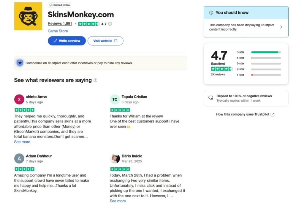 SkinsMonkey Reviews
