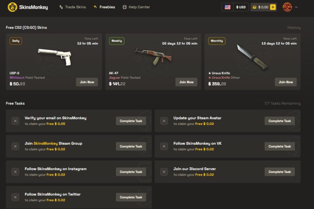 SkinsMonkey Rewards Program