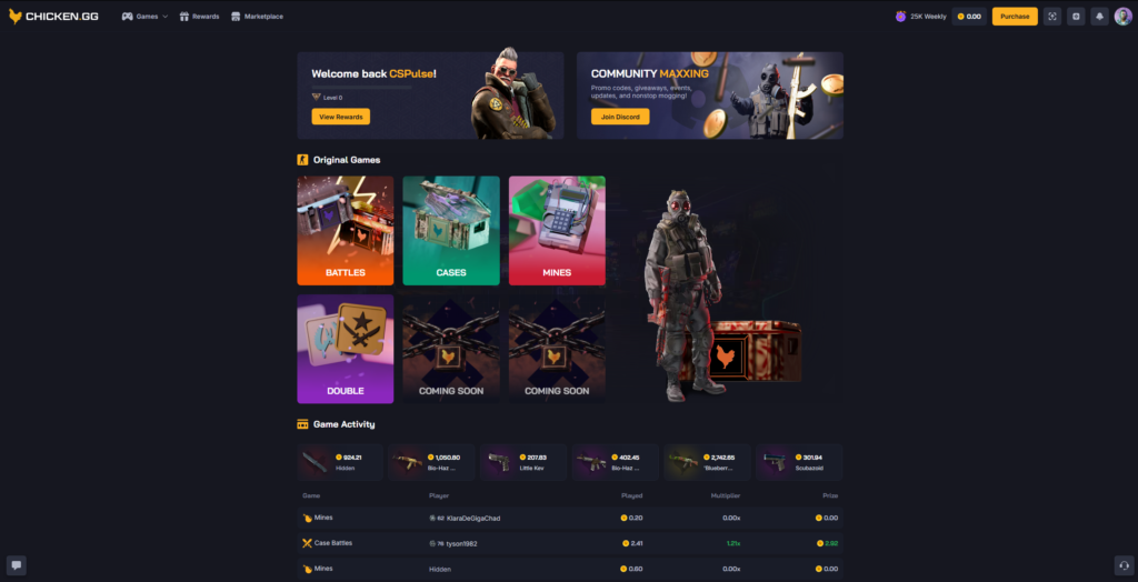 Chicken.gg Home Page