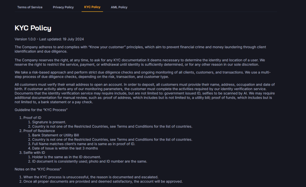 Chicken.gg KYC Policy