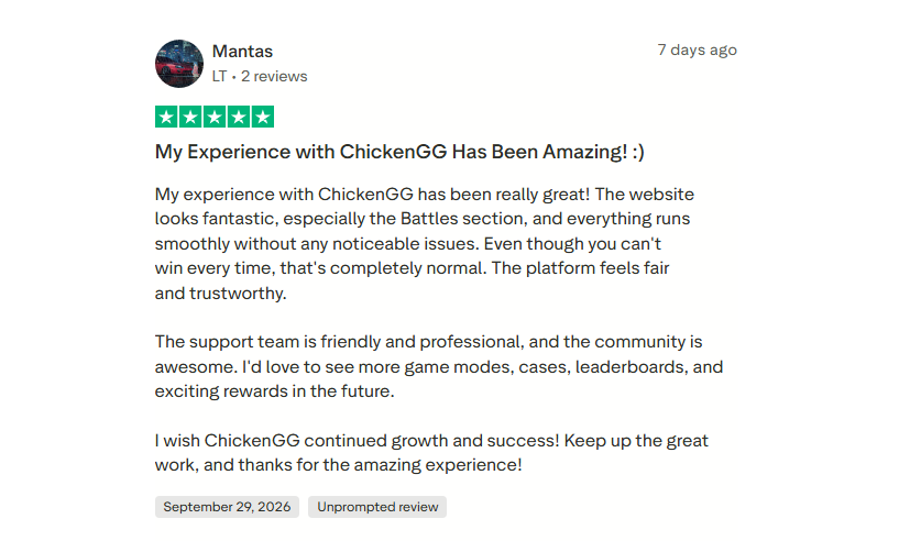 Chicken.gg Review (Trustpilot)