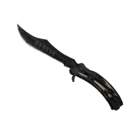 Butterfly Knife | Black Laminate (Well-Worn)
